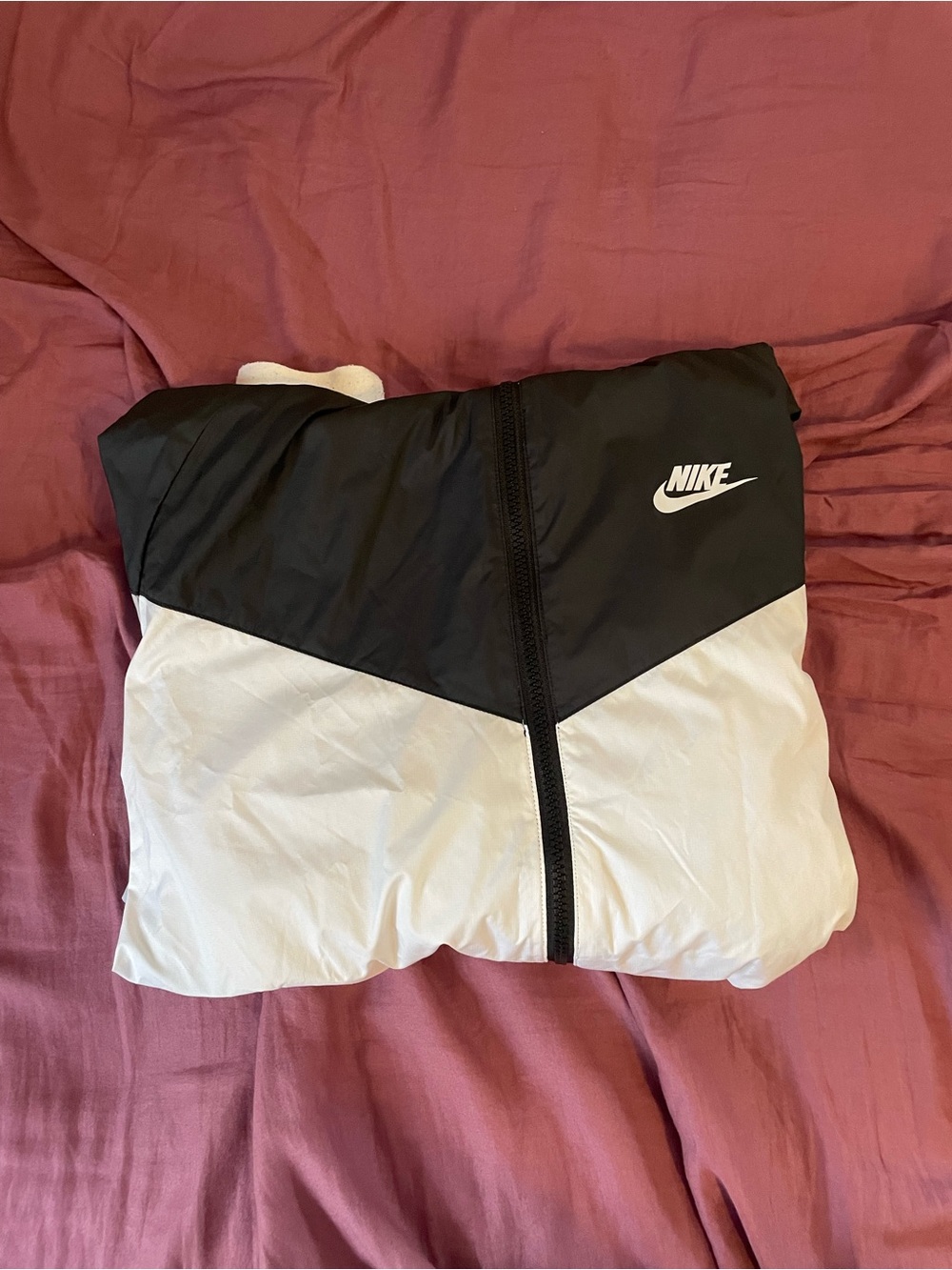 Nike Black and White Colorblock Zip Jacket